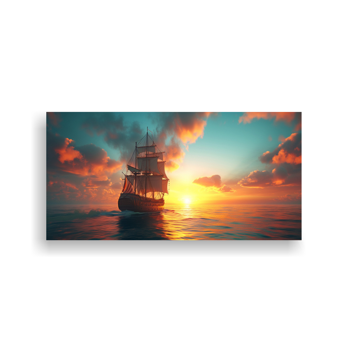 CUADRO DECORATIVO: BARCO CLÁSICO NAVEGA AL 120X60 CM - 1