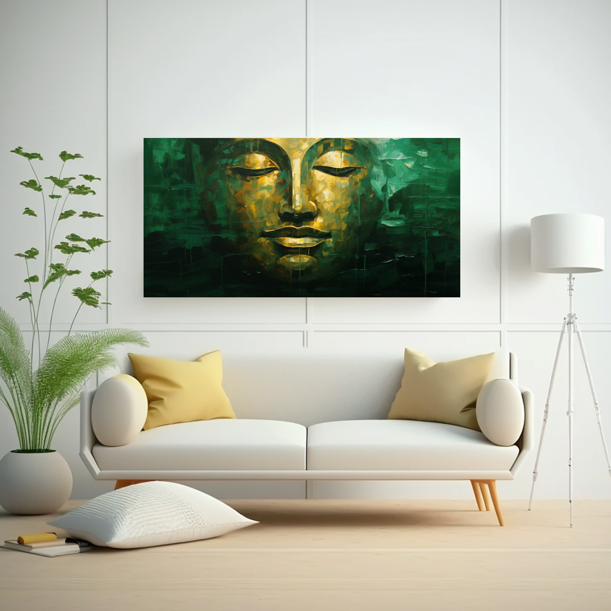 CUADRO MINIMALISTA: ROSTRO DE BUDA EN ESTILO 160X80 CM - 2