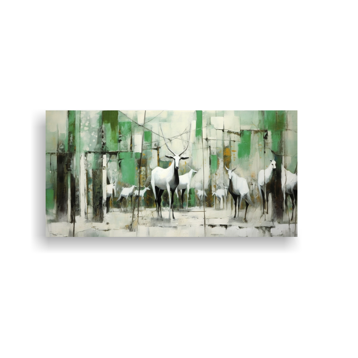 PINTURA ABSTRACTA LUMINOSA EN BLANCO CON TOQUES 40X20 CM - 1