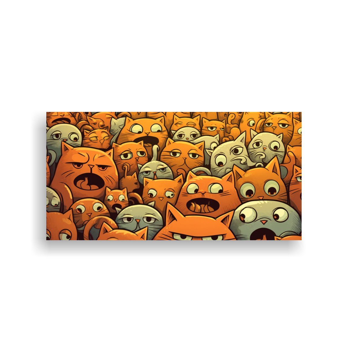 CUADROS DE GATOS FEOS DIVERTIDOS PARA DECORACIÓN 100X50 CM - 1