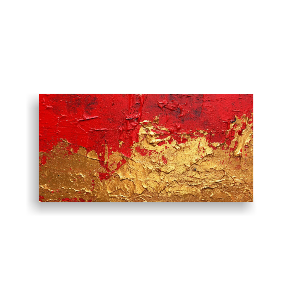 PINTURA METÁLICA BRILLANTE SOBRE FONDO ROJO: 160X80 CM - 1