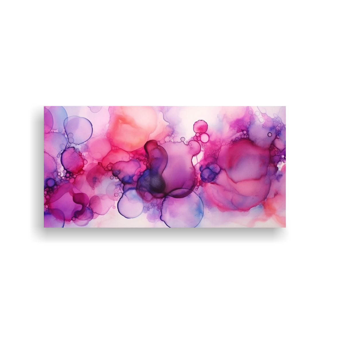 PINTURA DURADERA EN ROSA Y PÚRPURA CON TÉCNICA 120X60 CM - 1