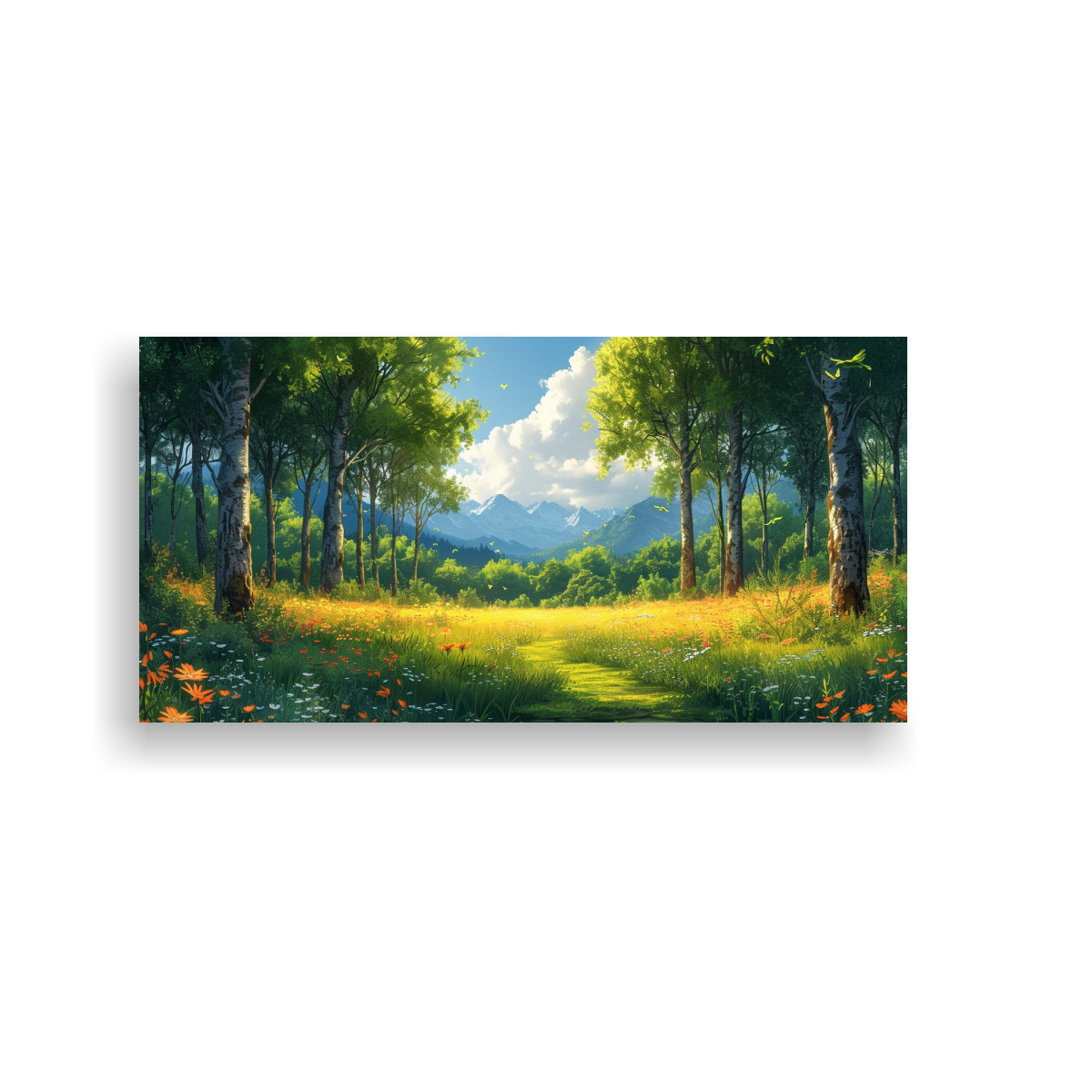 CUADRO MODERNO PARA EL HOGAR: VERANO EN EL BOSQUE 80X40 CM - 1