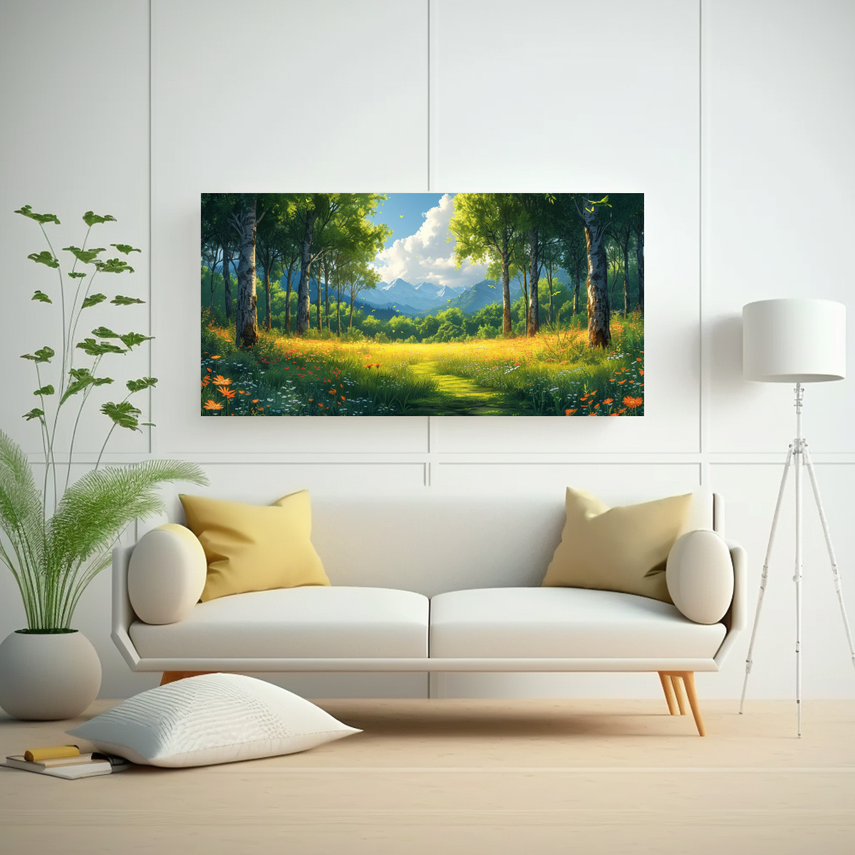 CUADRO MODERNO PARA EL HOGAR: VERANO EN EL BOSQUE 80X40 CM - 2