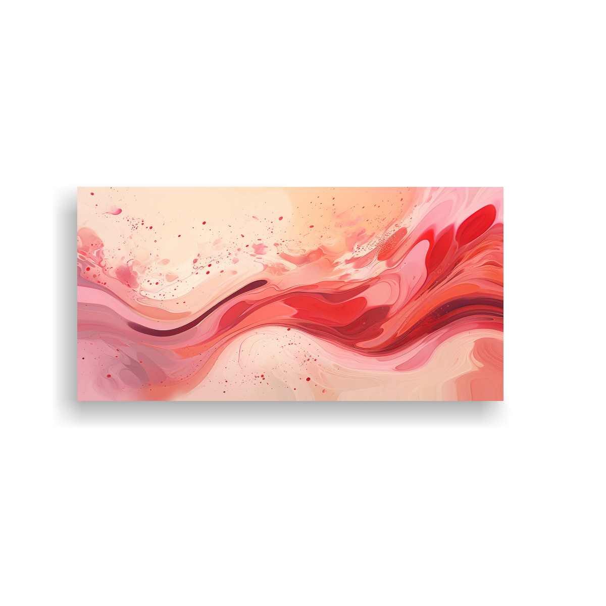 PINTURA ABSTRACTA MINIMALISTA EN TONOS ROJOS Y 60X30 CM - 1