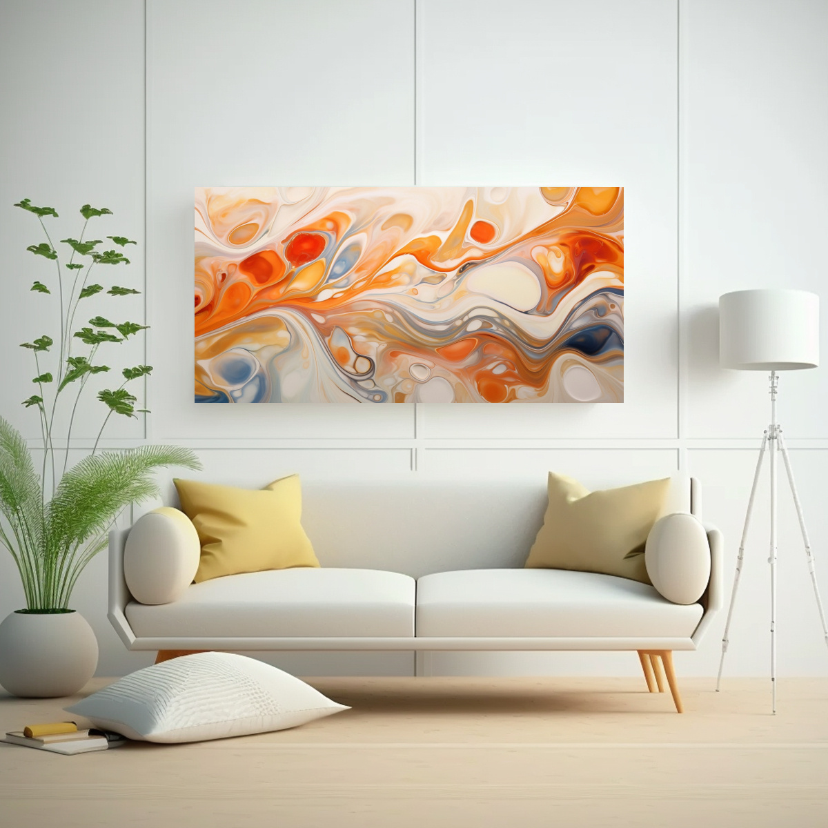 PINTURA LIENZO COLORES VIBRANTES CÁLIDOS NARANJA 160X80 CM - 2
