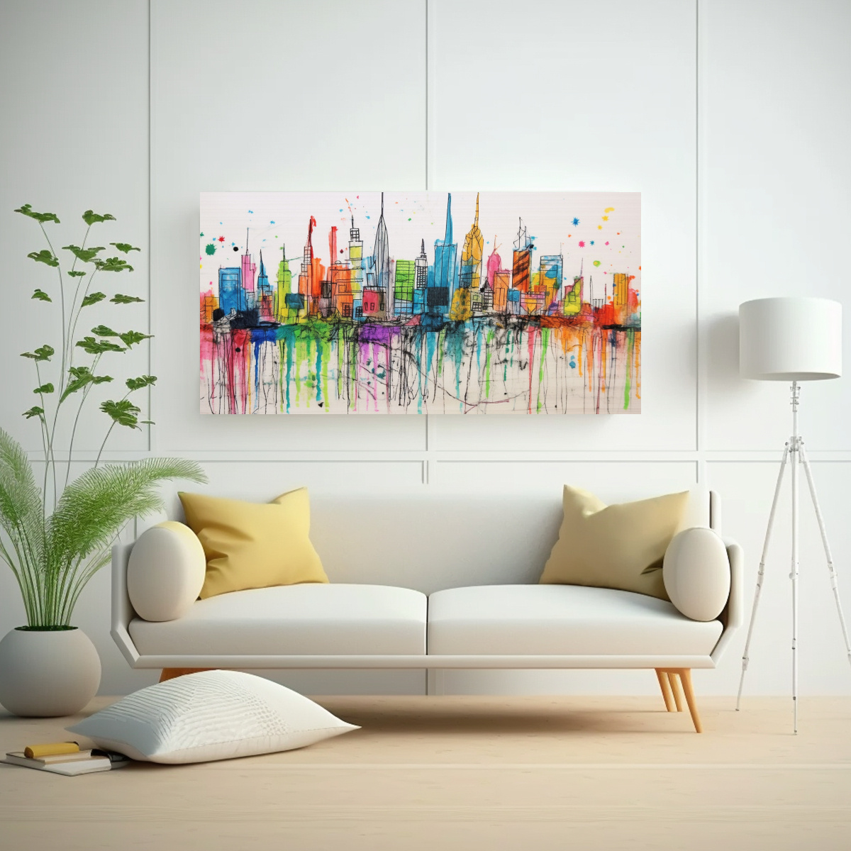 CUADRO INFANTIL CIUDAD PANORÁMICA MODERNA CON 40X20 CM - 2