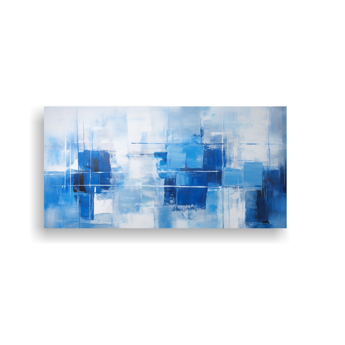 CUADRO ABSTRACTO DE TONOS AZULES PARA DECORAR 60X30 CM - 1