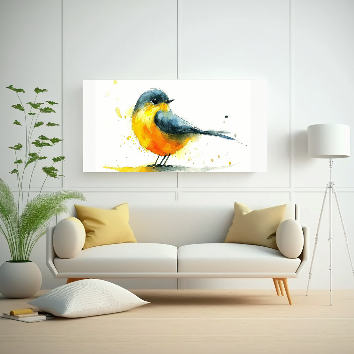 CUADRO MINIMALISTA DE AVE ALEGRE EN ESTILO 160X80 CM - 2