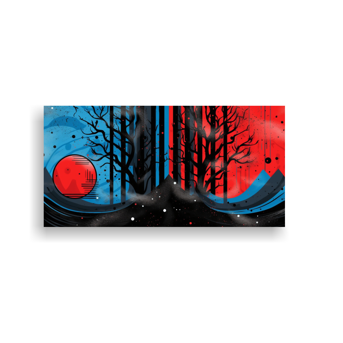 CUADRO INSPIRACIÓN URBANO SURREAL FANTASÍA ROJO 100X50 CM - 1