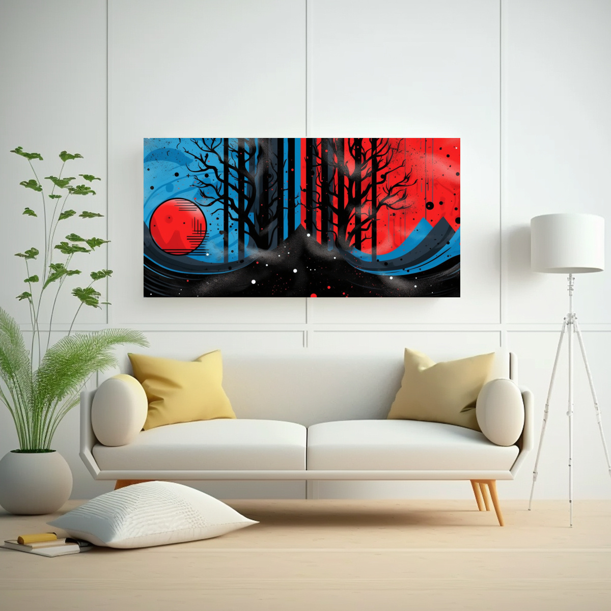 CUADRO INSPIRACIÓN URBANO SURREAL FANTASÍA ROJO 100X50 CM - 2