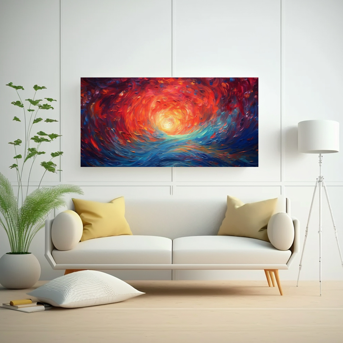 PINTURA ABSTRACTA INSPIRADA EN VAN GOGH PARA 60X30 CM - 2