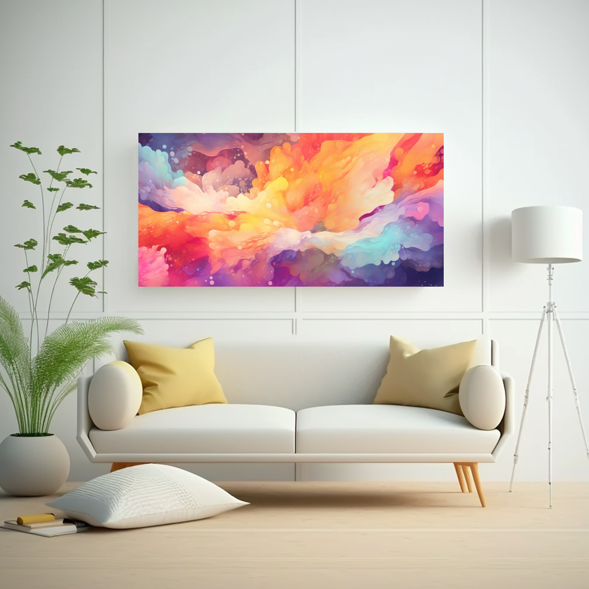 PINTURA ABSTRACTA CON FINAS LÍNEAS EN GAMA DE 40X20 CM - 2