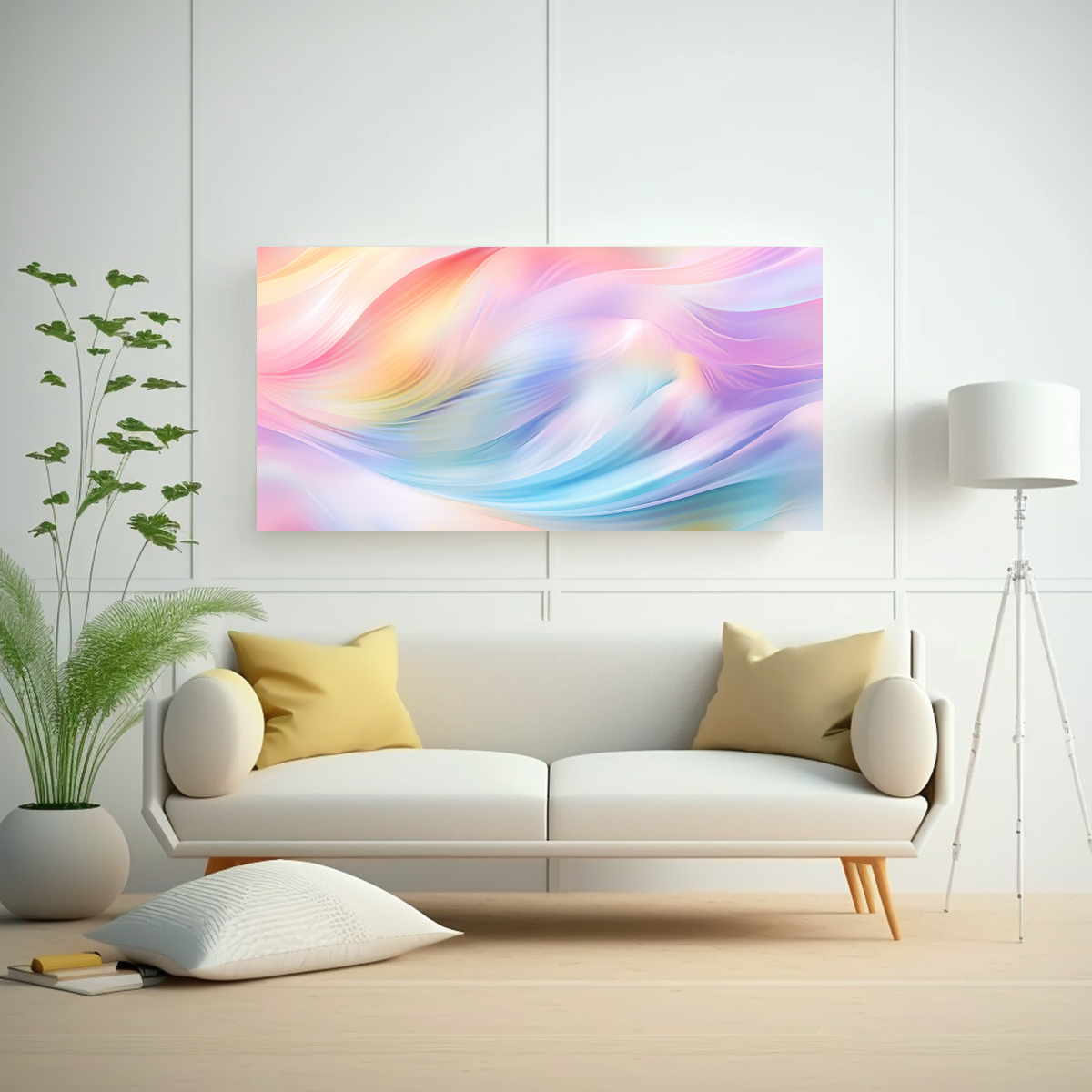 VENTA CUADRO SIMETRÍA PASTEL HOLOGRÁFICO FONDO 80X40 CM - 2