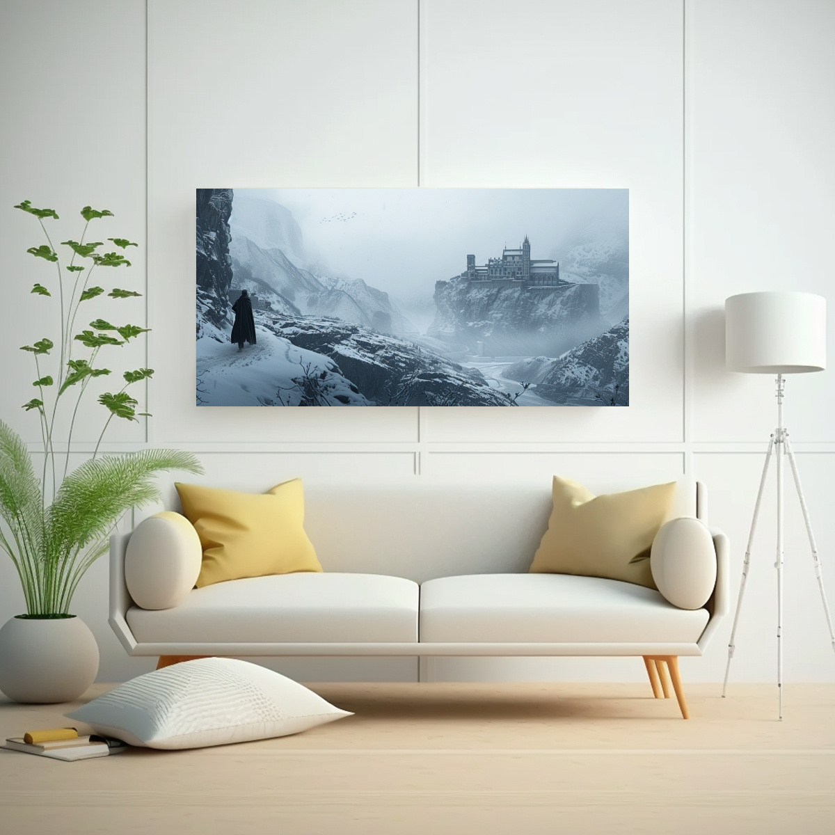 PINTURA MODERNA DE TEMA AÉREO DEL SIGLO XVIII DE 80X40 CM - 2