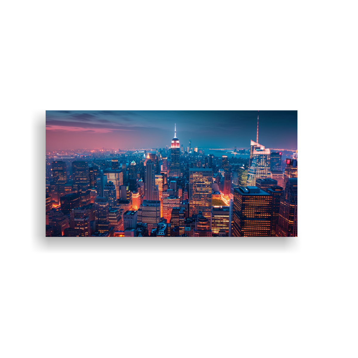 CUADRO NOCTURNO DE NUEVA YORK EN TELA VISTA DESDE 160X80 CM - 1