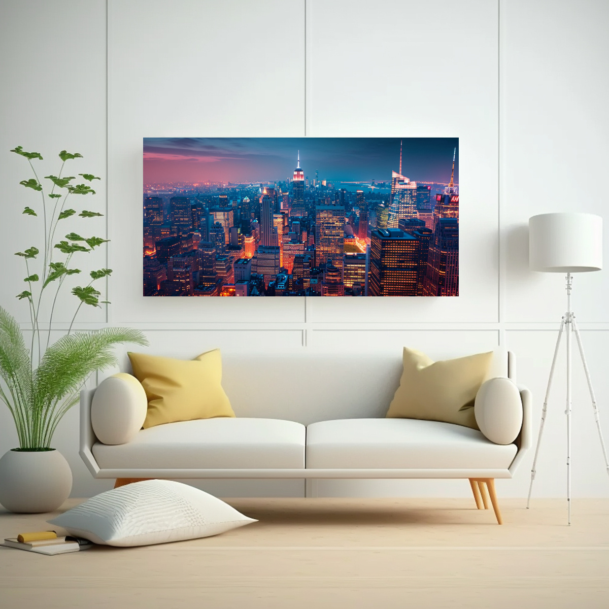 CUADRO NOCTURNO DE NUEVA YORK EN TELA VISTA DESDE 160X80 CM - 2