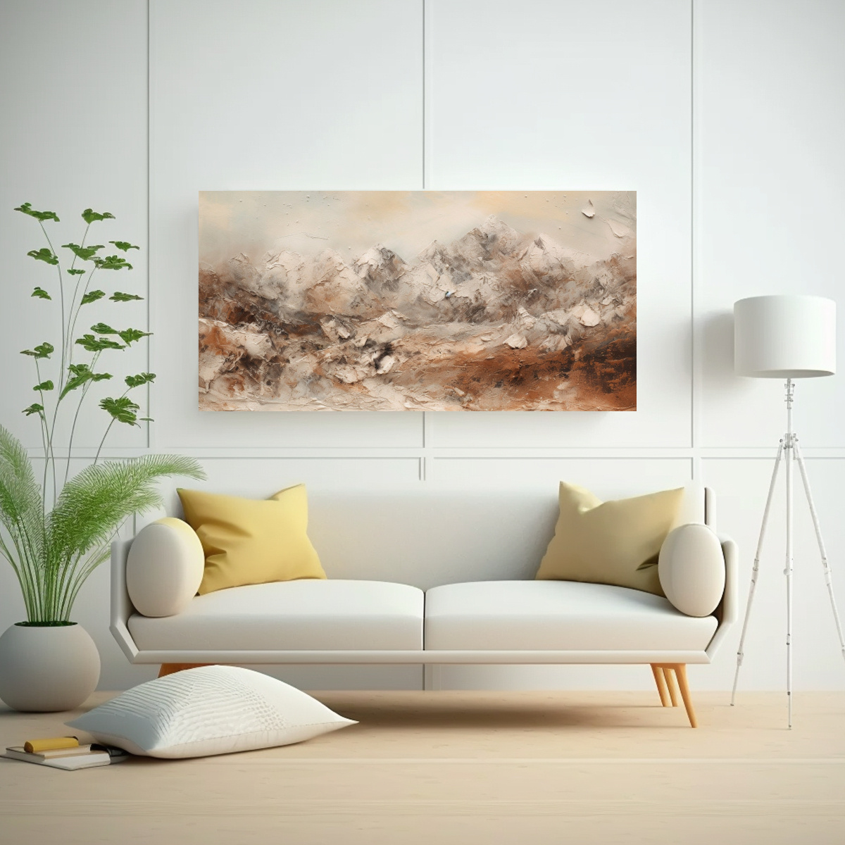 CUADRO DECORATIVO ABSTRACTO DE MONTAÑAS EN 100X50 CM - 2