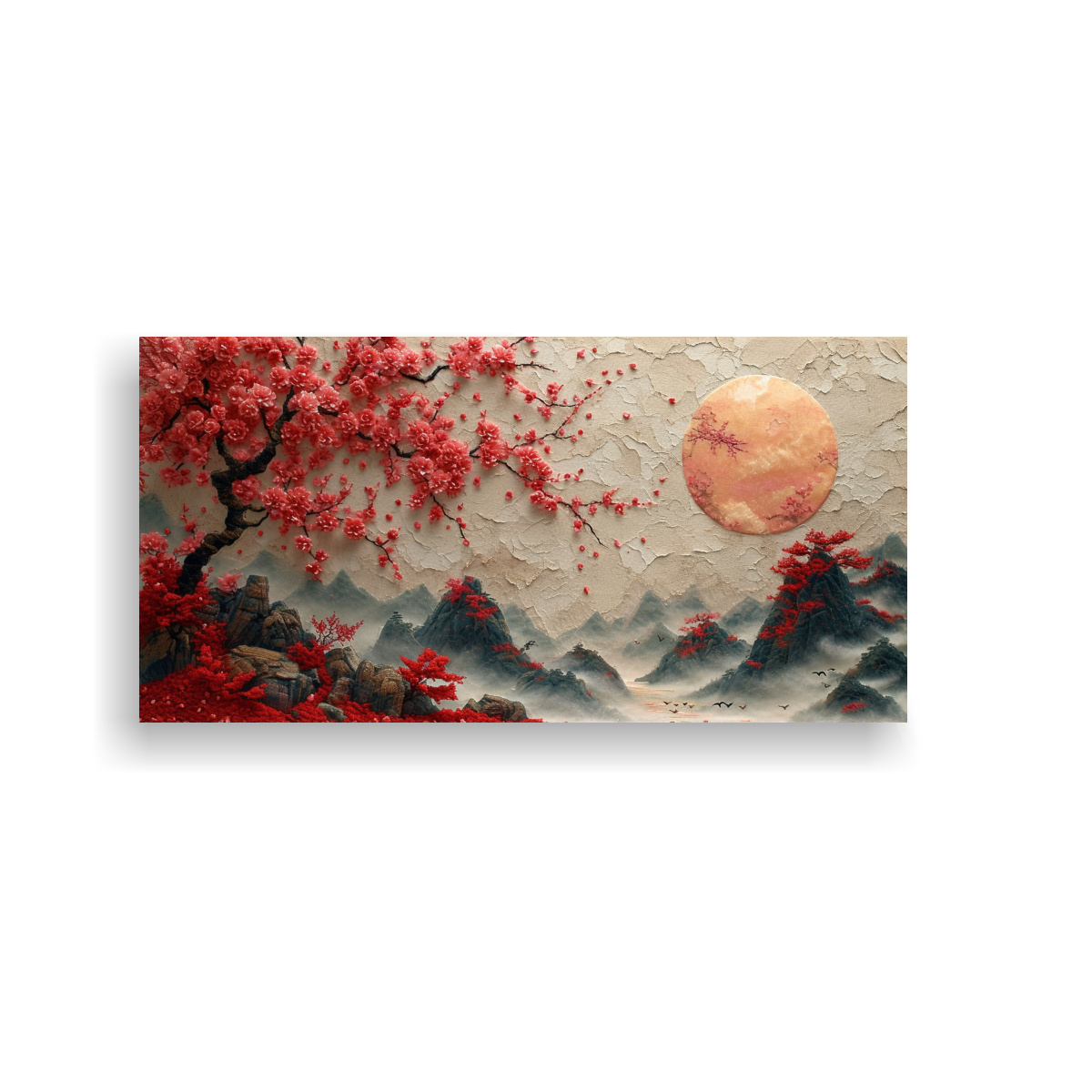 PINTURA DECORATIVA CON ESCENA DE ÁRBOLES 120X60 CM - 1