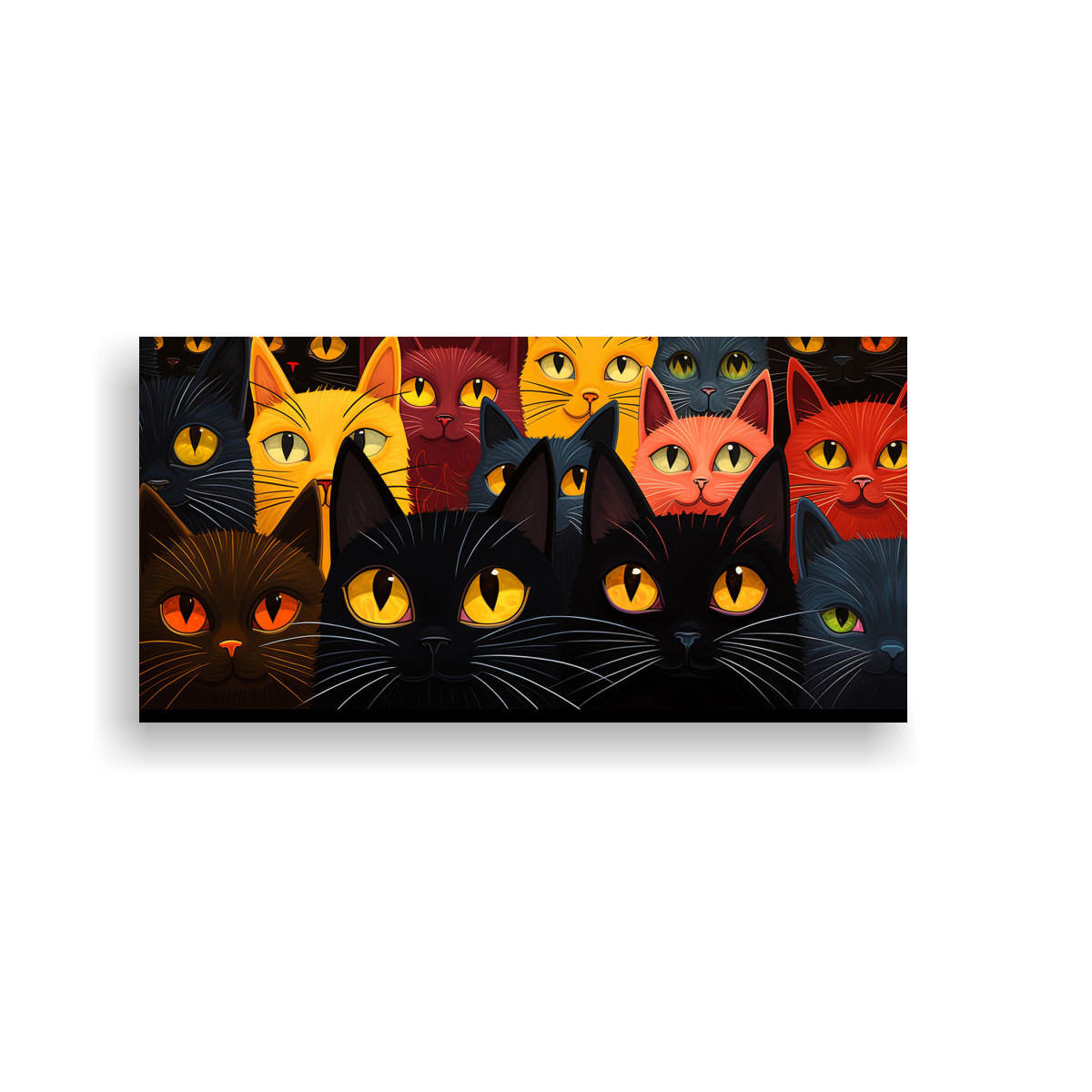CUADROS DECORATIVOS CON GATOS EN MOVIMIENTO Y 40X20 CM - 1