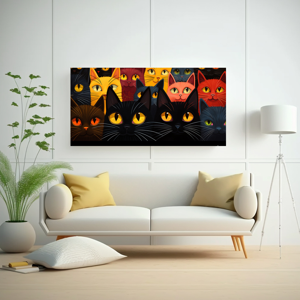 CUADROS DECORATIVOS CON GATOS EN MOVIMIENTO Y 40X20 CM - 2