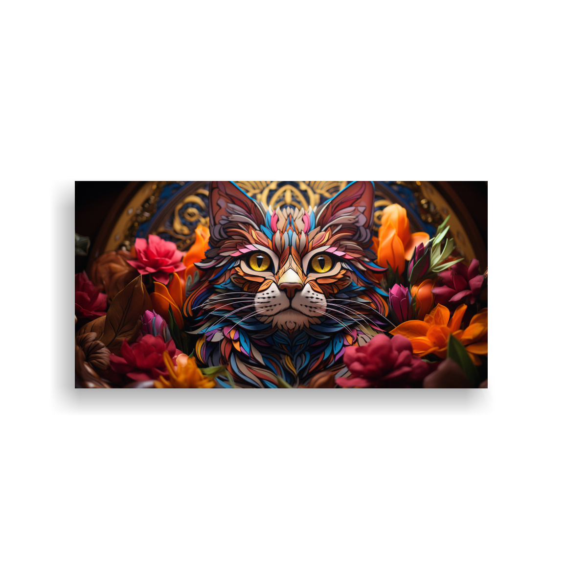 VENTANA DE VIDRIO DE GATO ADORABLE ARTE DIGITAL 140X70 CM - 1