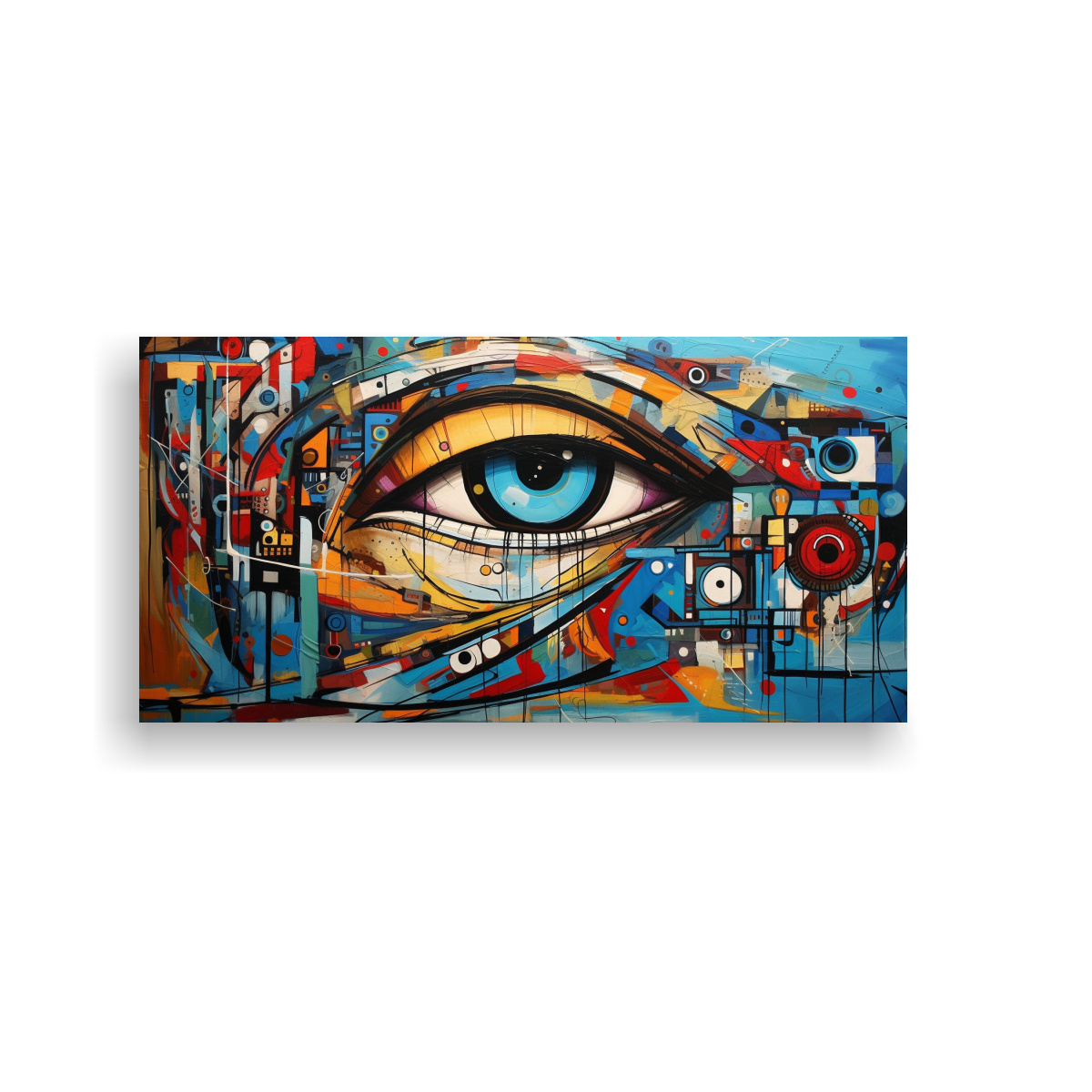 PINTURAS ABSTRACTAS OJOS MODERNOS TONOS LIENZO 80X40 CM - 1
