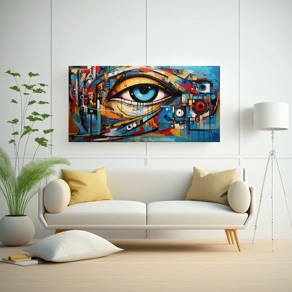 PINTURAS ABSTRACTAS OJOS MODERNOS TONOS LIENZO 80X40 CM - 2