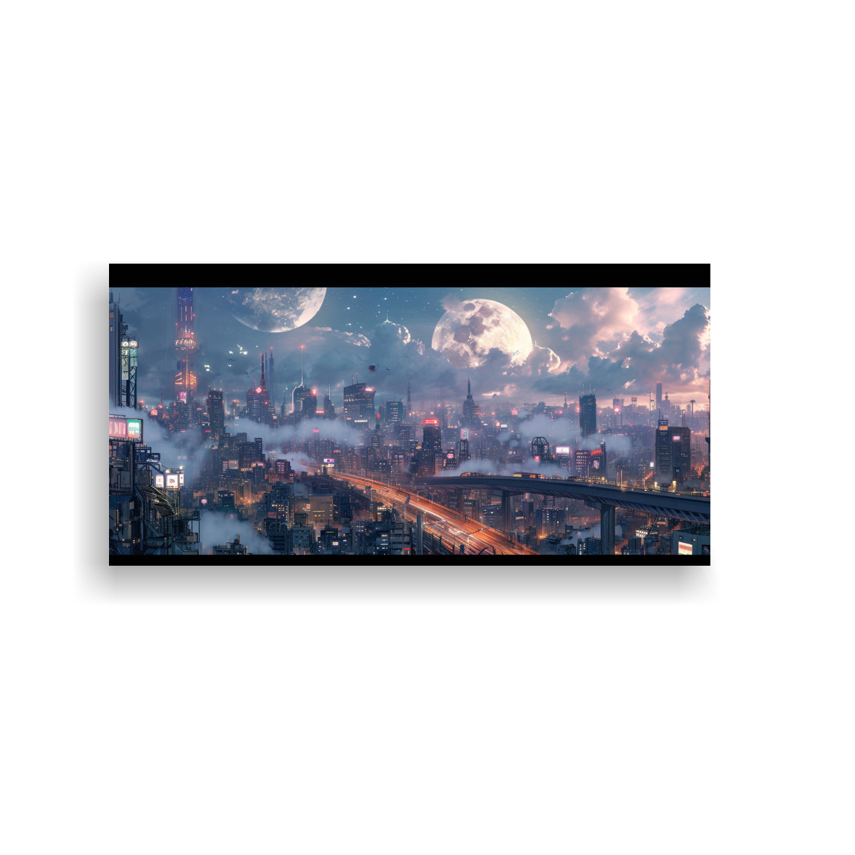PINTURAS DECORATIVAS DE CIUDAD FUTURISTA CRIPTO 40X20 CM