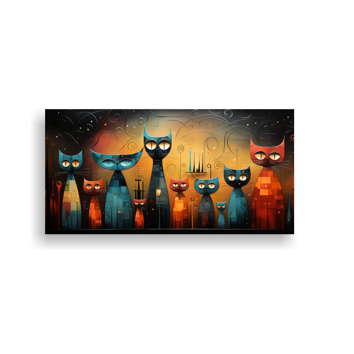 PINTURAS DECORATIVAS DE MUNDO FELINO CON ESTILO 100X50 CM - 1