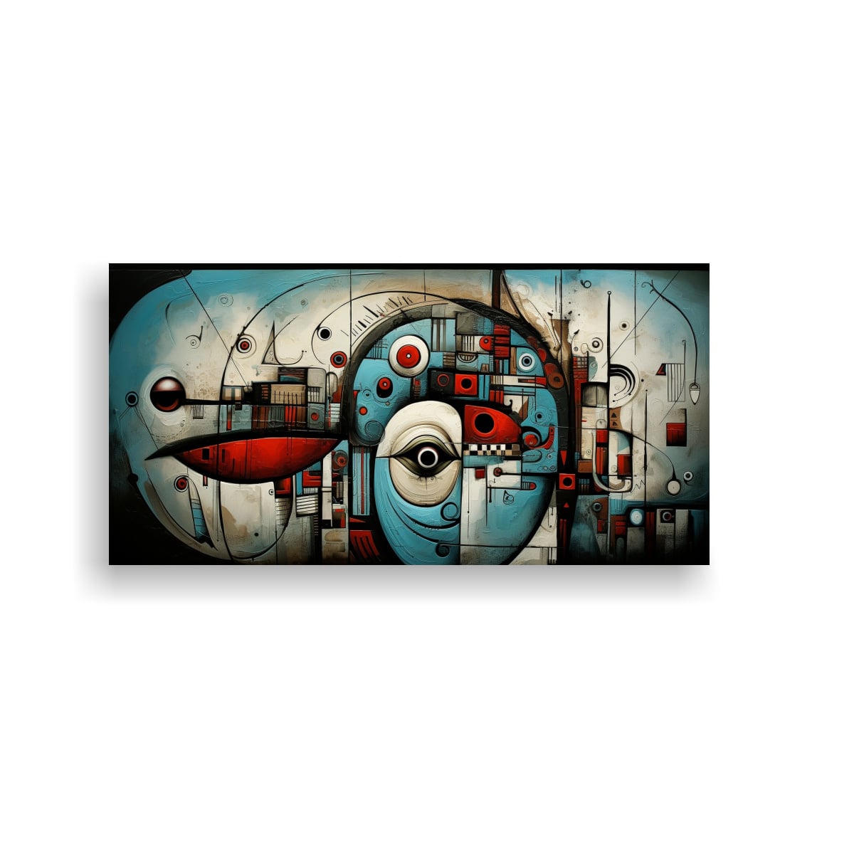CUADROS ABSTRACTOS CARAS EN BASTIDOR HORIZONTAL, 120X60 CM - 1