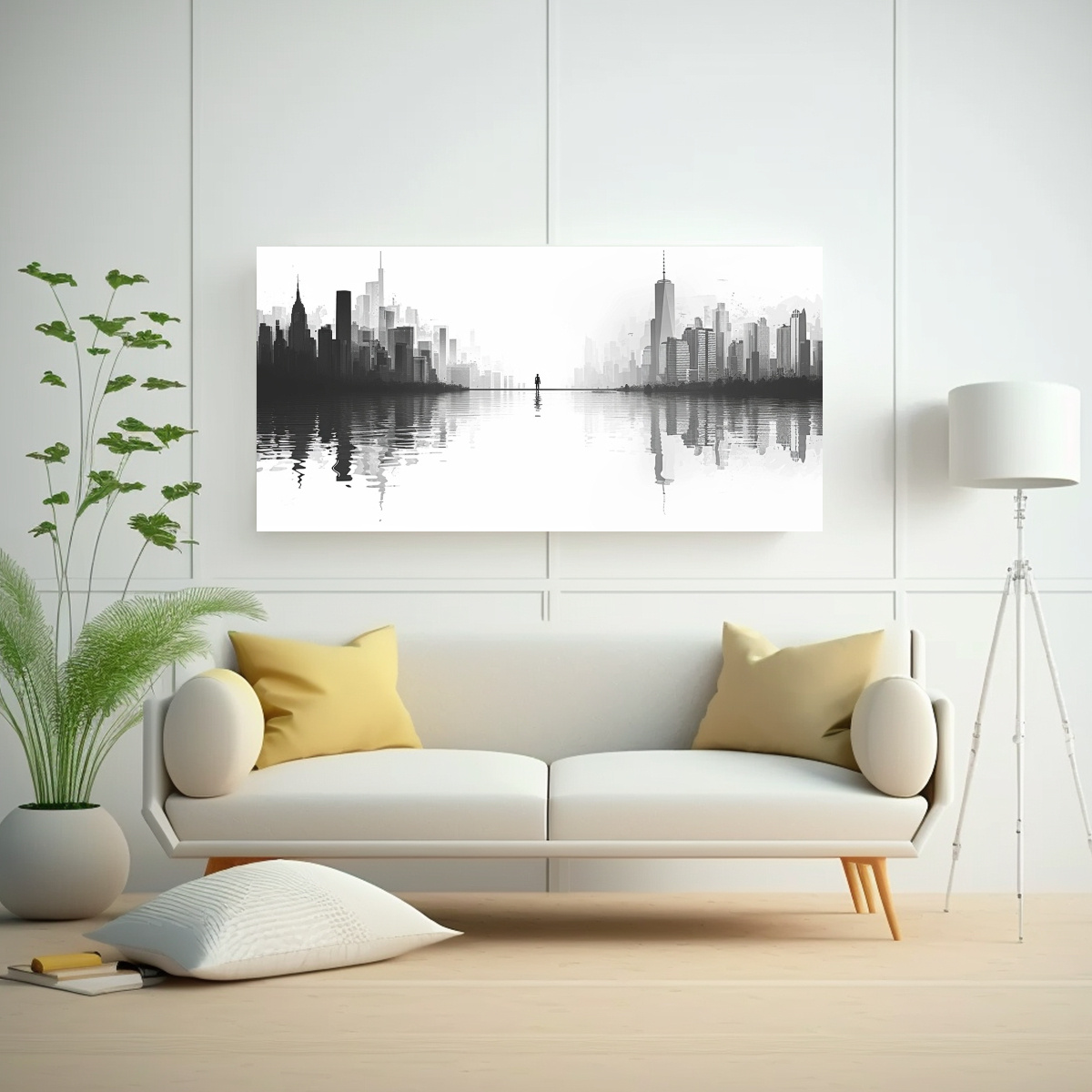 CUADRO DE DECORACIÓN VINTAGE CON SILUETA DE 100X50 CM - 2