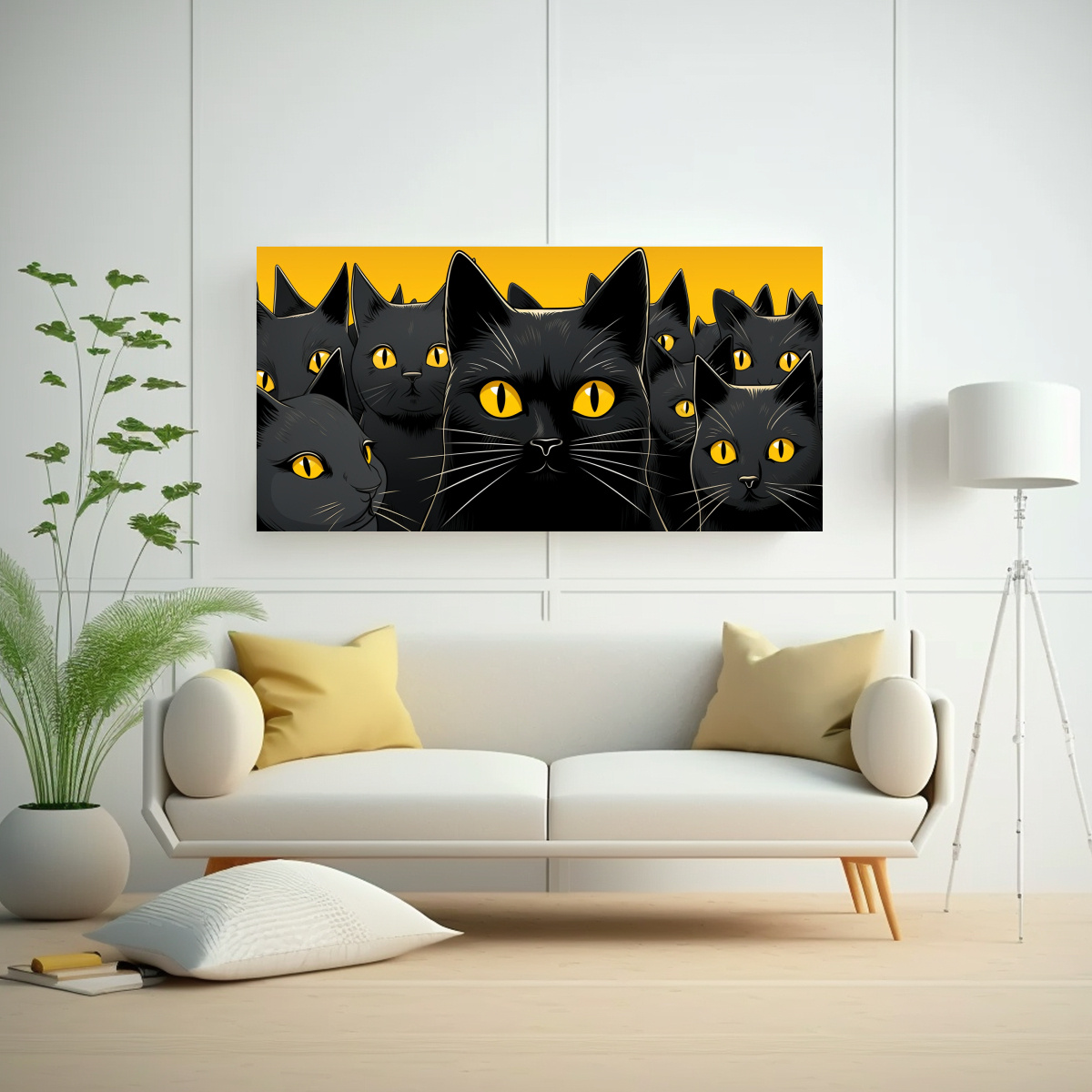 PINTURAS DECORATIVAS DE IMPACTO VISUAL CON GATOS 80X40 CM - 2