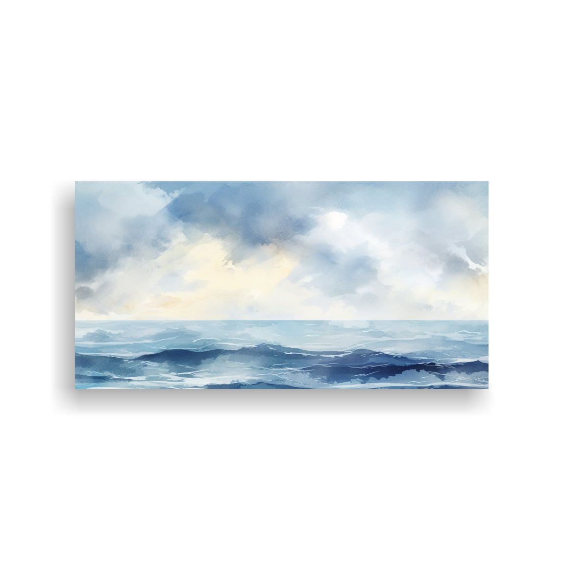 PINTURA ACUARELA ABSTRACTA MAR Y OCÉANO PARA 40X20 CM - 1