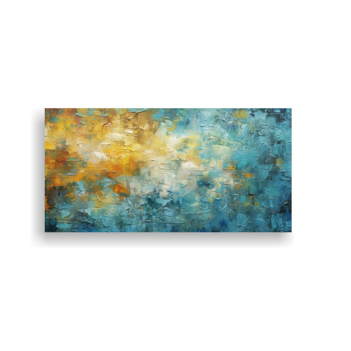 PINTURA HORIZONTAL AZUL, AMARILLA Y MARRÓN PARA 80X40 CM - 1