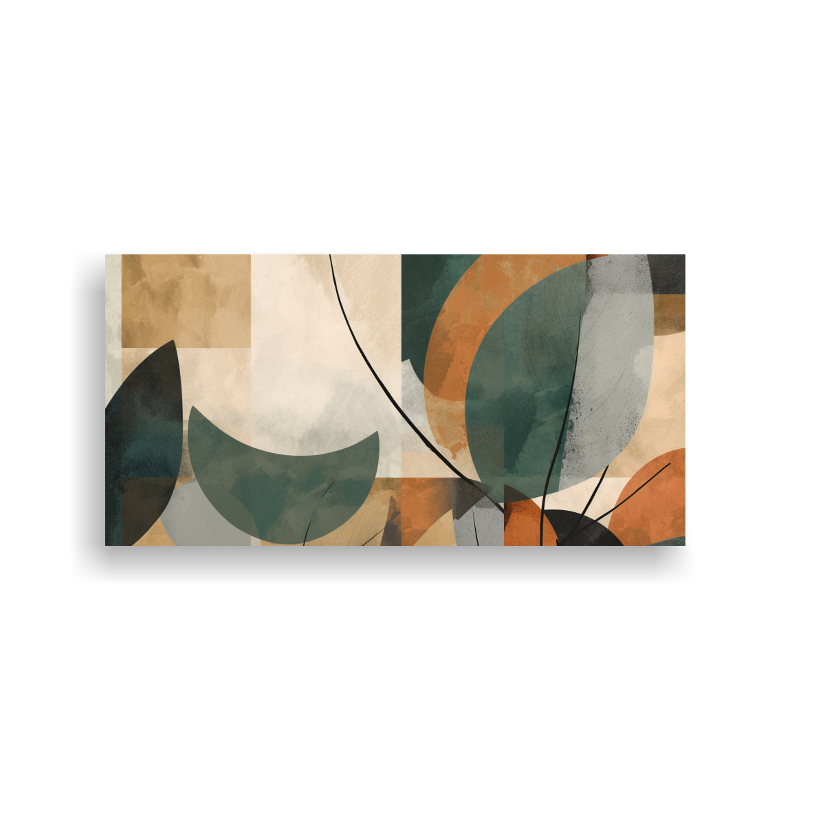 CUADRO VINTAGE RESISTENTE CON ÁRBOL ABSTRACTO EN 60X30 CM - 1