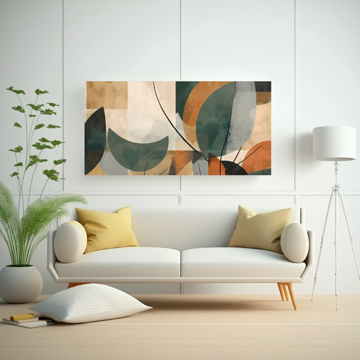 CUADRO VINTAGE RESISTENTE CON ÁRBOL ABSTRACTO EN 60X30 CM - 2