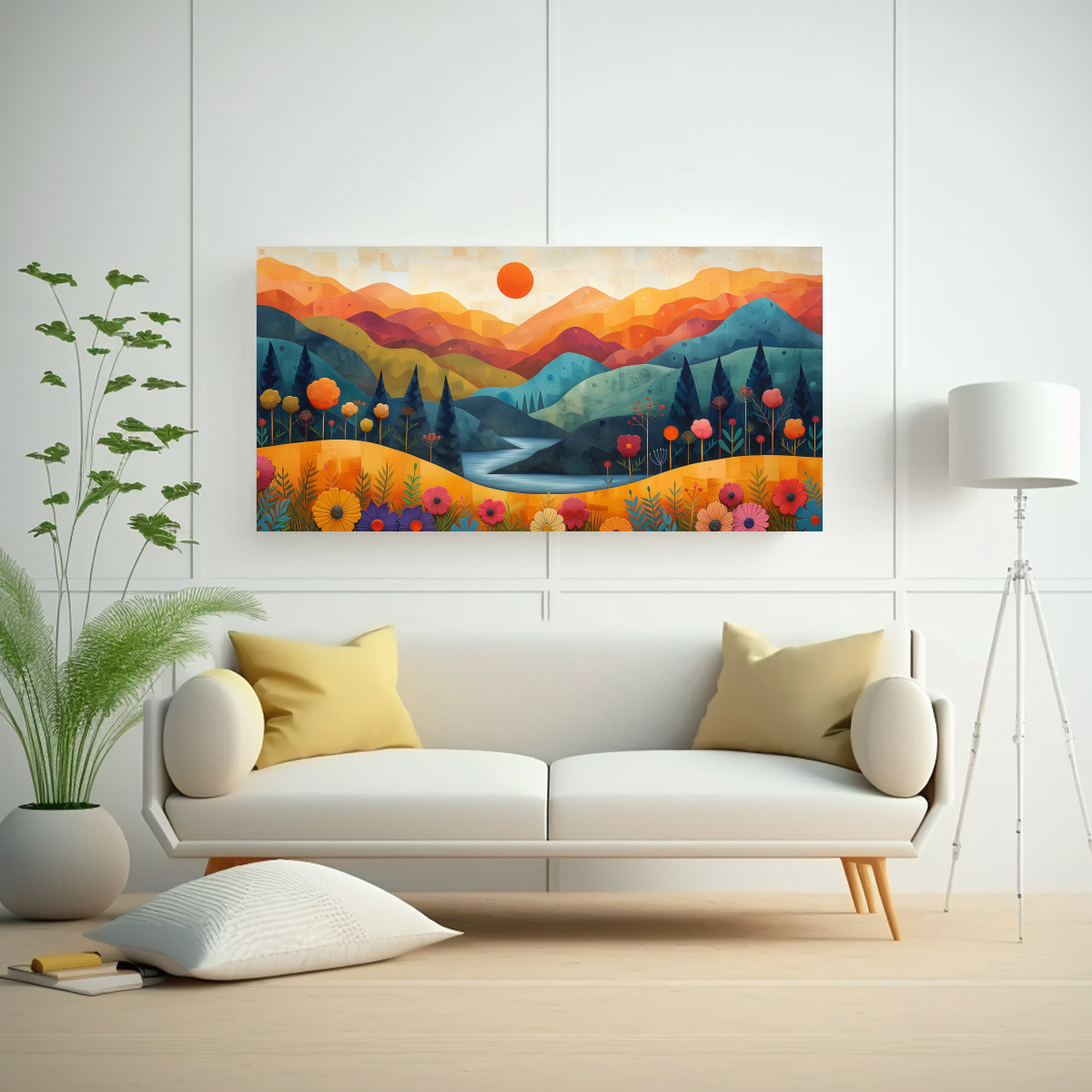 CUADRO MODERNO DE PAISAJE NATURAL FANTÁSTICO 160X80 CM - 2