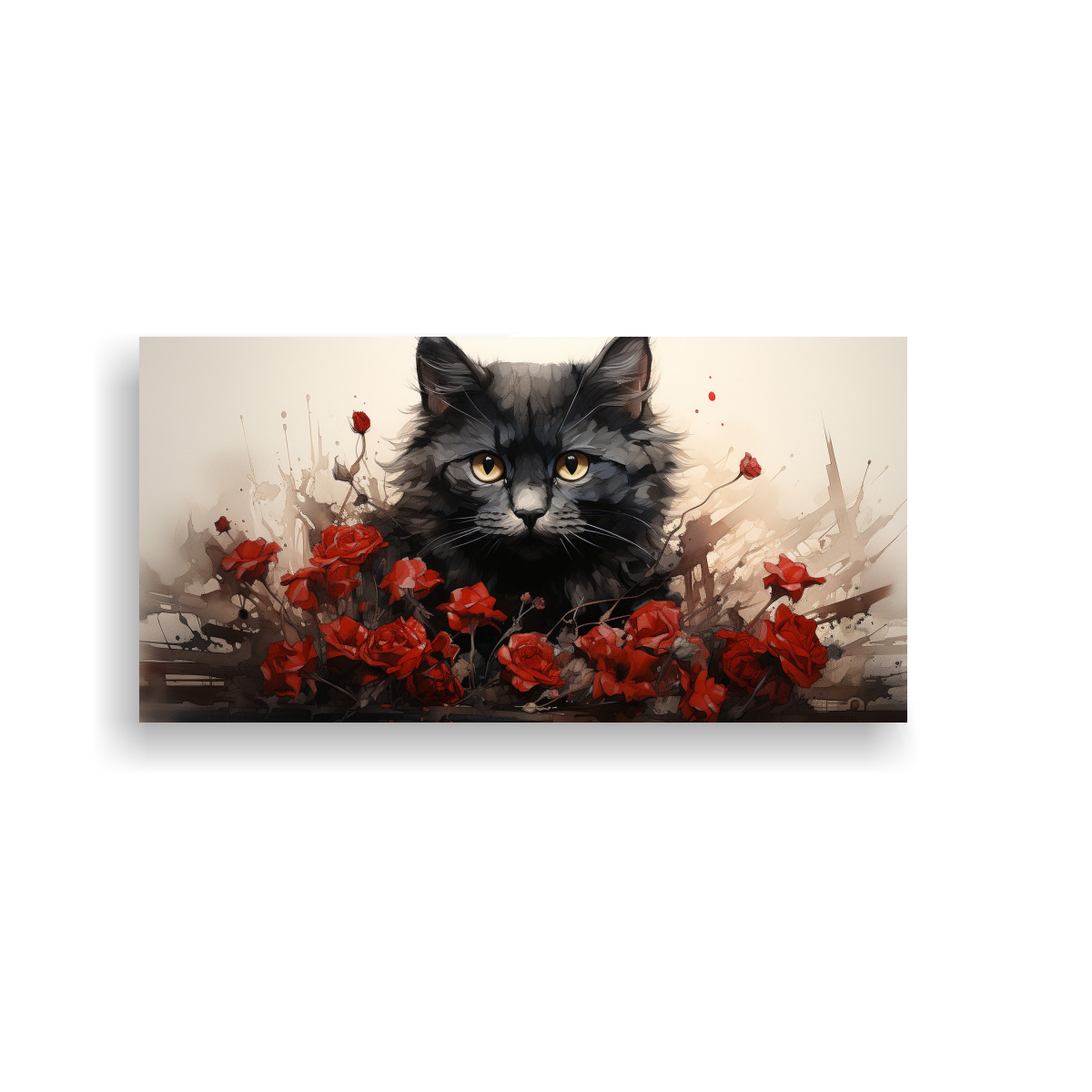 CUADRO LIENZO EQUILIBRIO GATOS APILADOS ESTILO 80X40 CM - 1