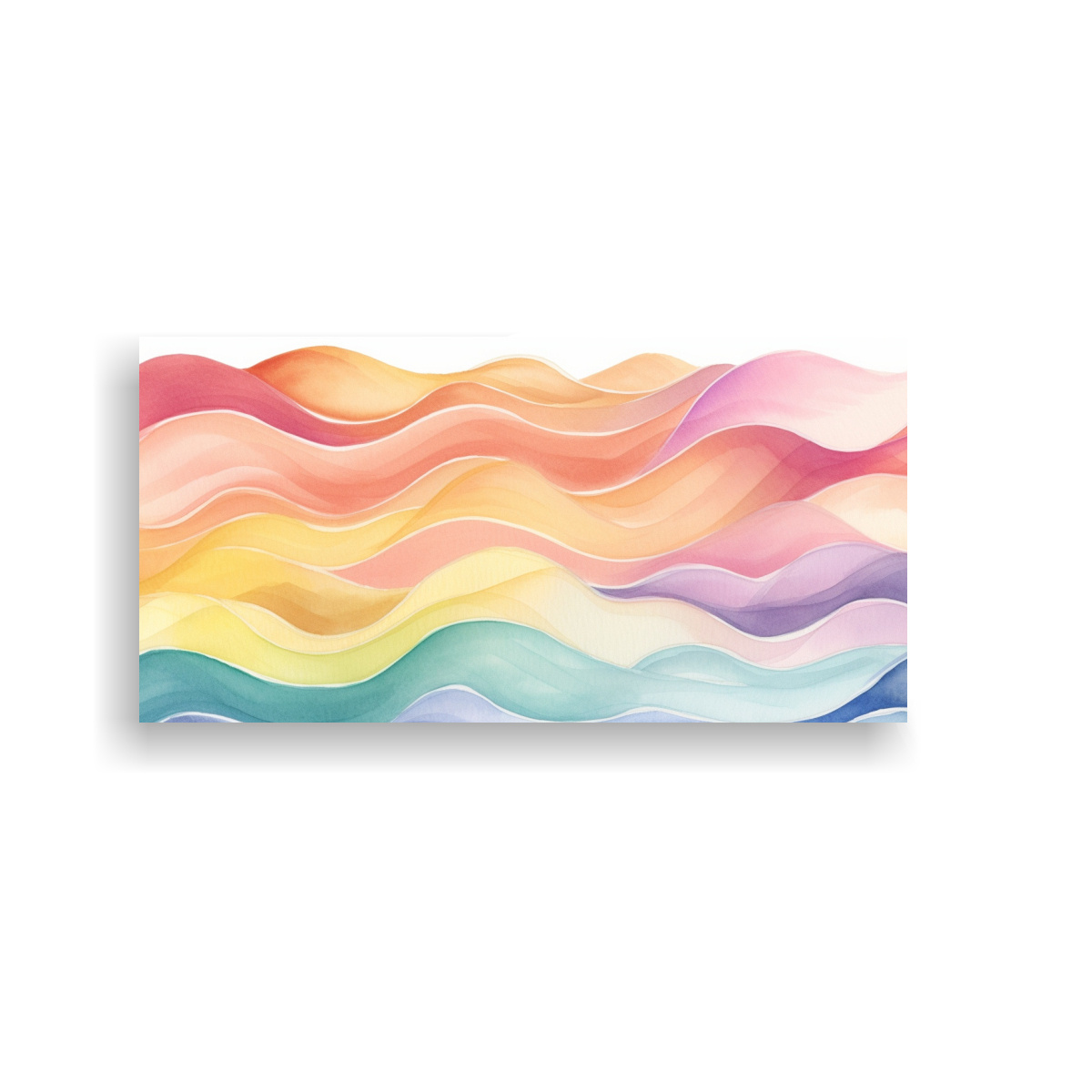 CUADRO MINIMALISTA AGUA TRAZO ONDA FONDO PINTADO 80X40 CM - 1