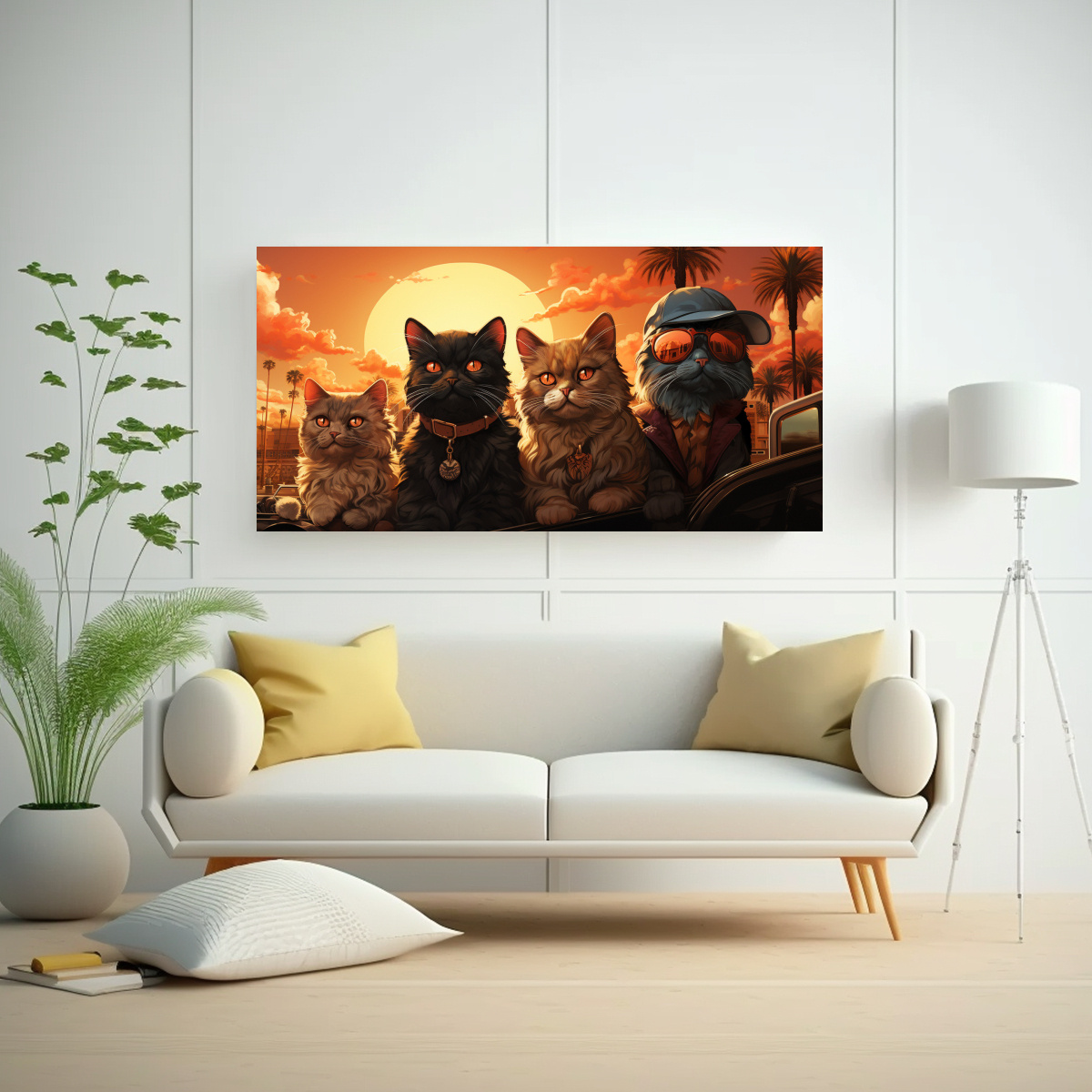 CUADRO CLÁSICA DE GATITOS DE CALIFORNIA EN 80X40 CM - 2