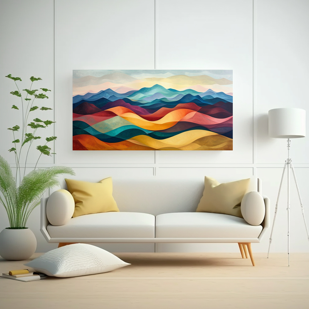 PAISAJE MONTAÑOSO ABSTRACTO PARA DECORACIÓN 120X60 CM - 2