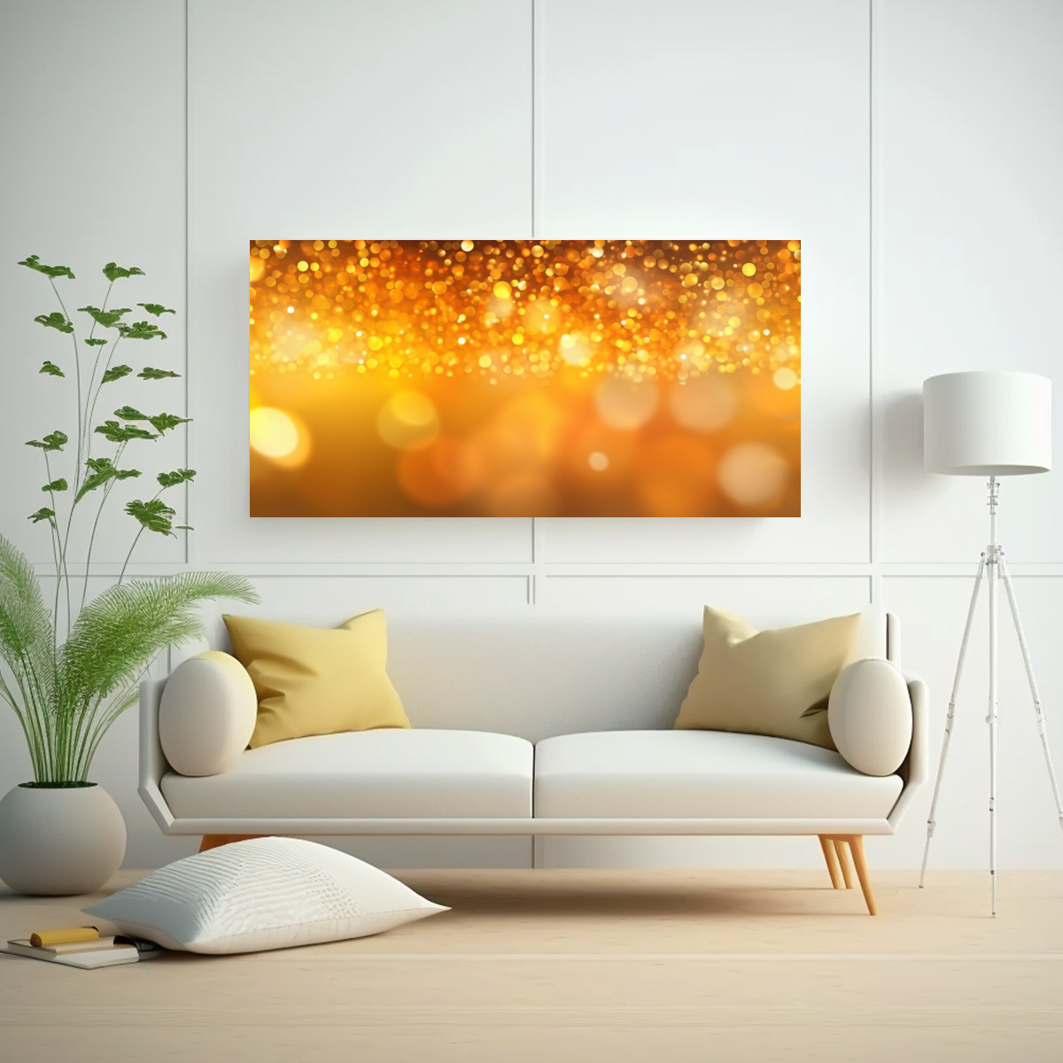 FONDO ABSTRACTO ARCOÍRIS NARANJA DORADO DE BOKEH 120X60 CM - 2