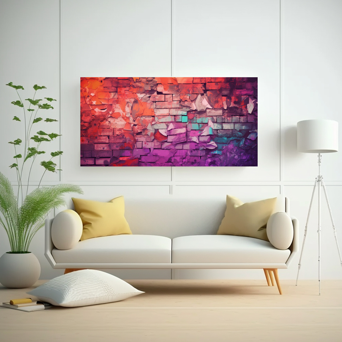 CUADRO COLORES MAGENTA PÚRPURA ROJO MARRÓN 80X40 CM - 2
