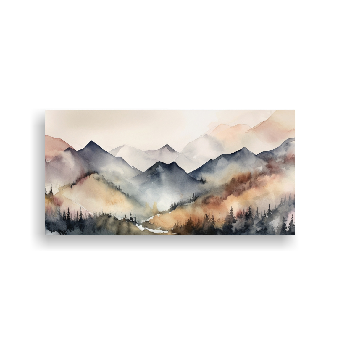 PINTURAS ABSTRACTAS DE PAISAJES MONTAÑOSOS 120X60 CM - 1