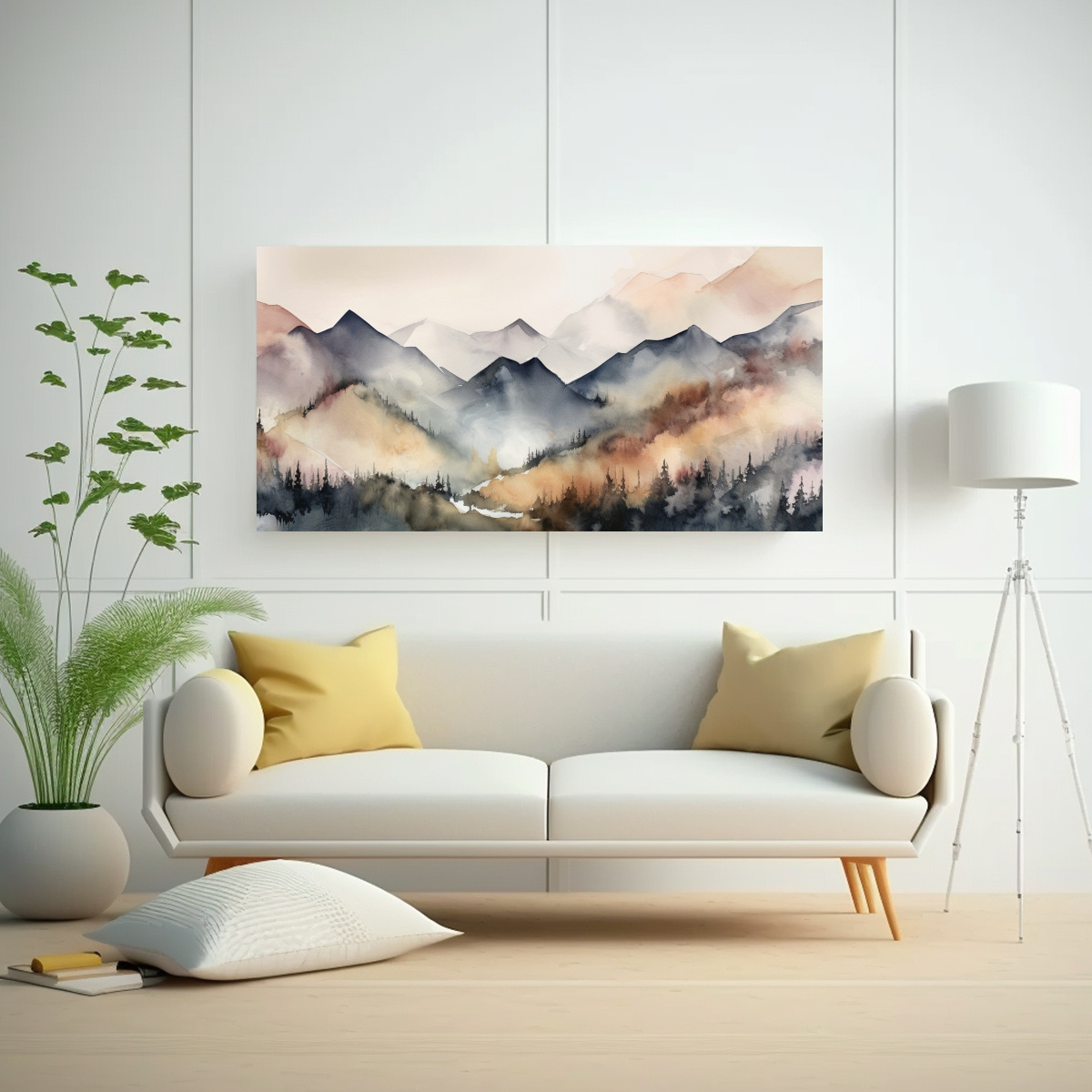 PINTURAS ABSTRACTAS DE PAISAJES MONTAÑOSOS 120X60 CM - 2