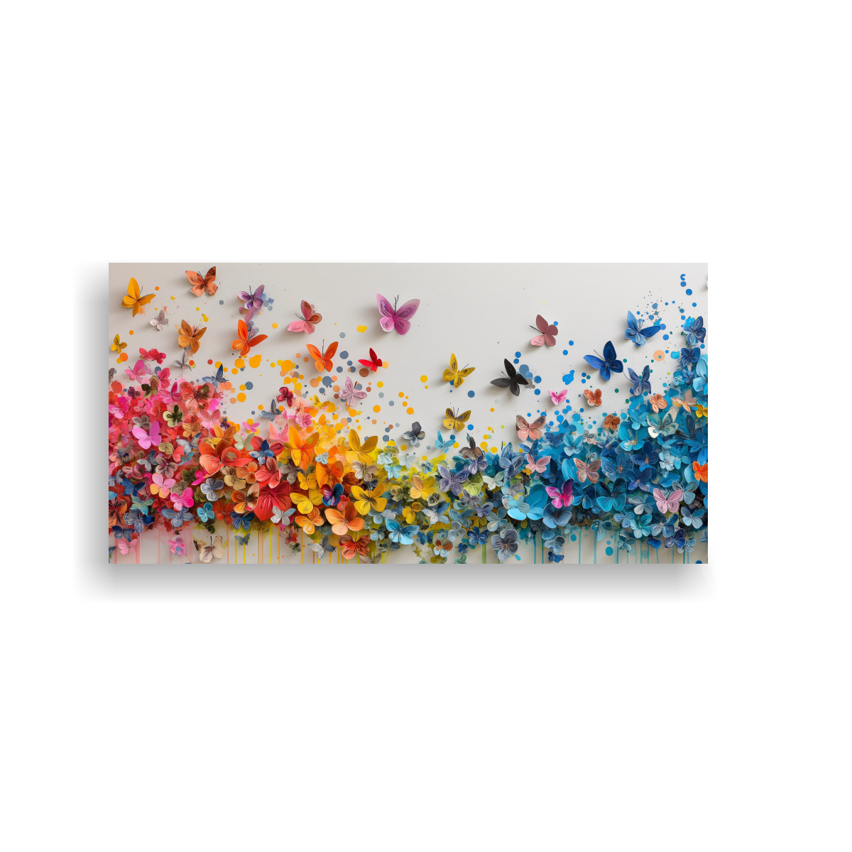 CUADROS MARIPOSAS PAPEL ABSTRACTO POR ANITA M, 120X60 CM - 1