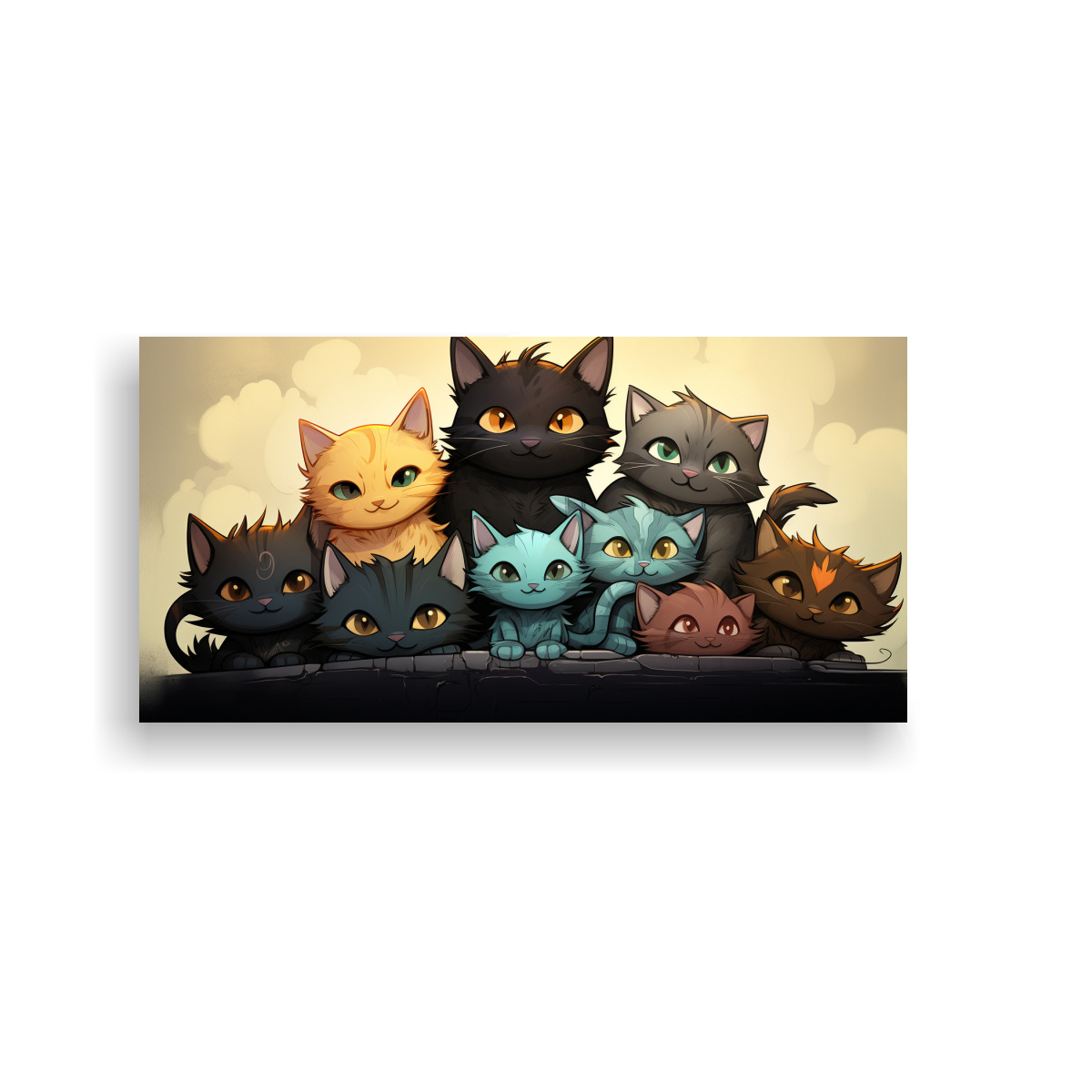PINTURAS DECORATIVAS GATOS NEGROS MODERNOS EN 160X80 CM - 1