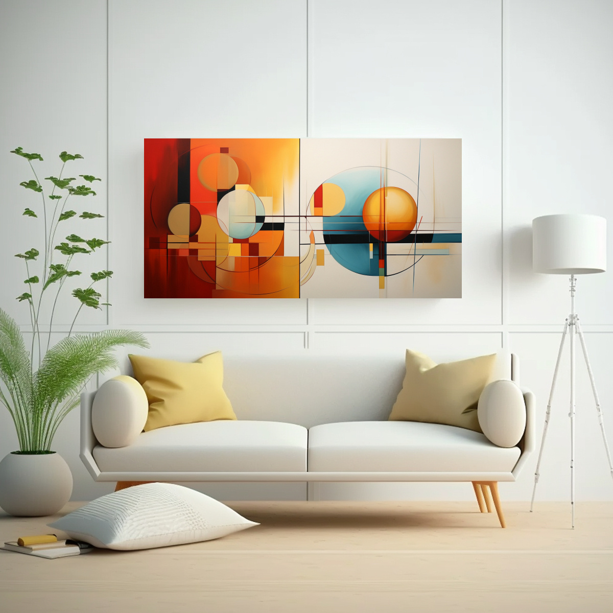 CUADROS ABSTRACTOS SIMPLES PARA DECORACIÓN CON 80X40 CM - 2
