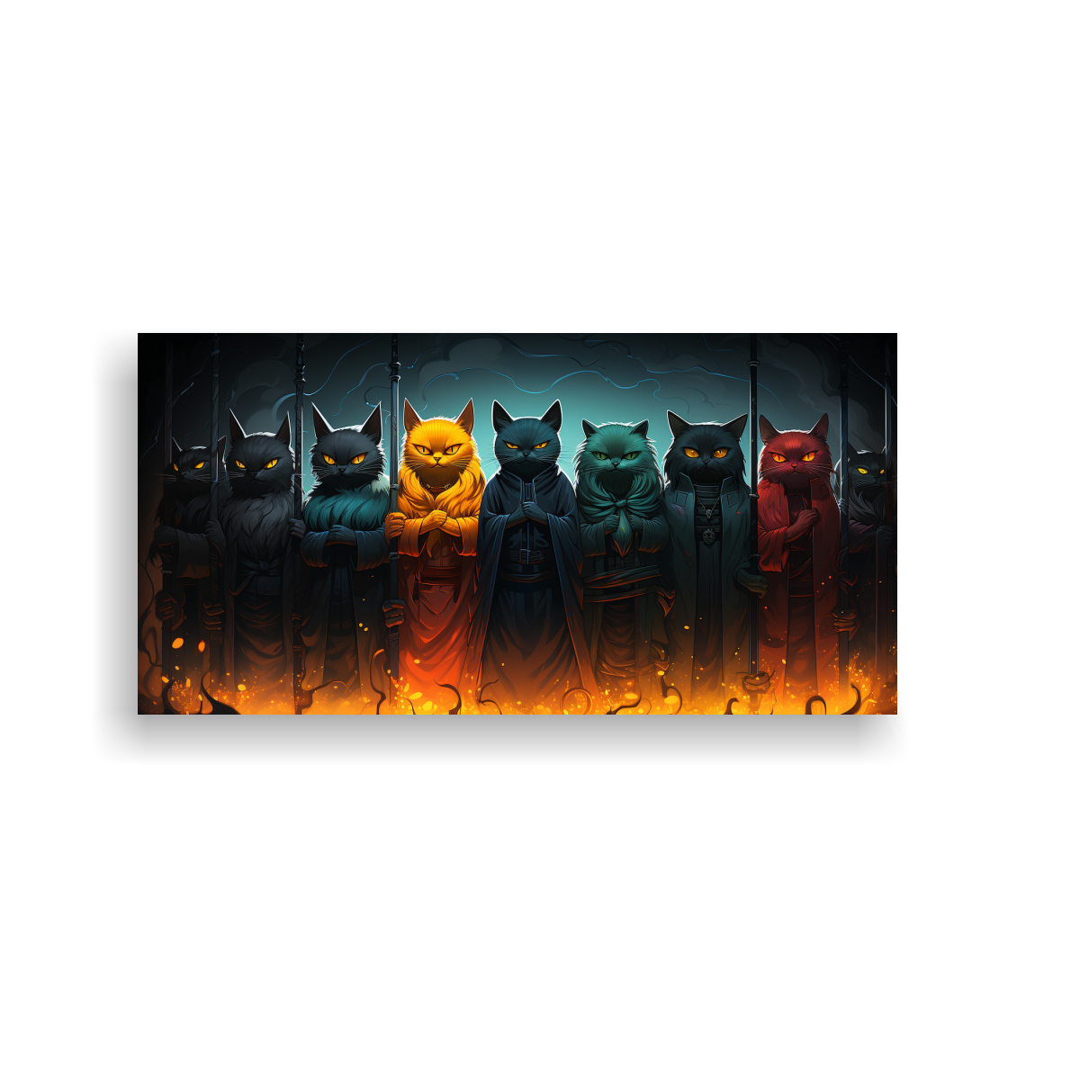 PINTURAS DECORATIVAS DE GATOS EN RELIEVE CON 160X80 CM - 1